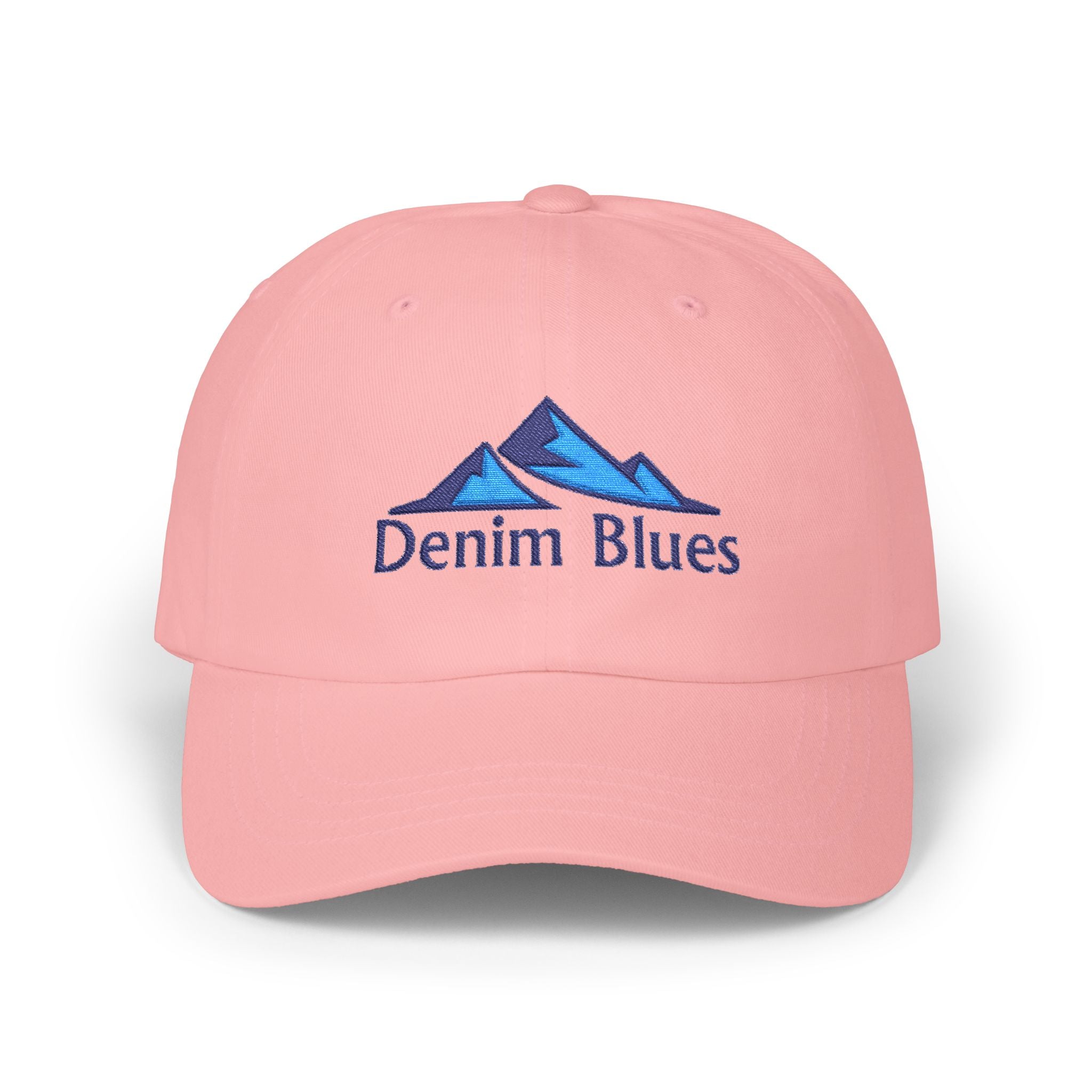 Denim Blues Mountain Cap — Embroidered Blue Mountain Logo Hat