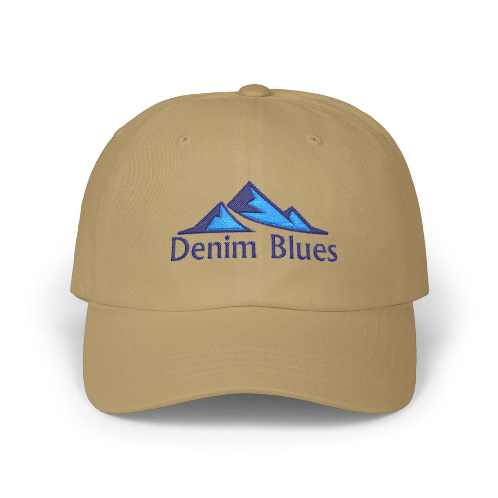 Denim Blues Mountain Cap — Embroidered Blue Mountain Logo Hat