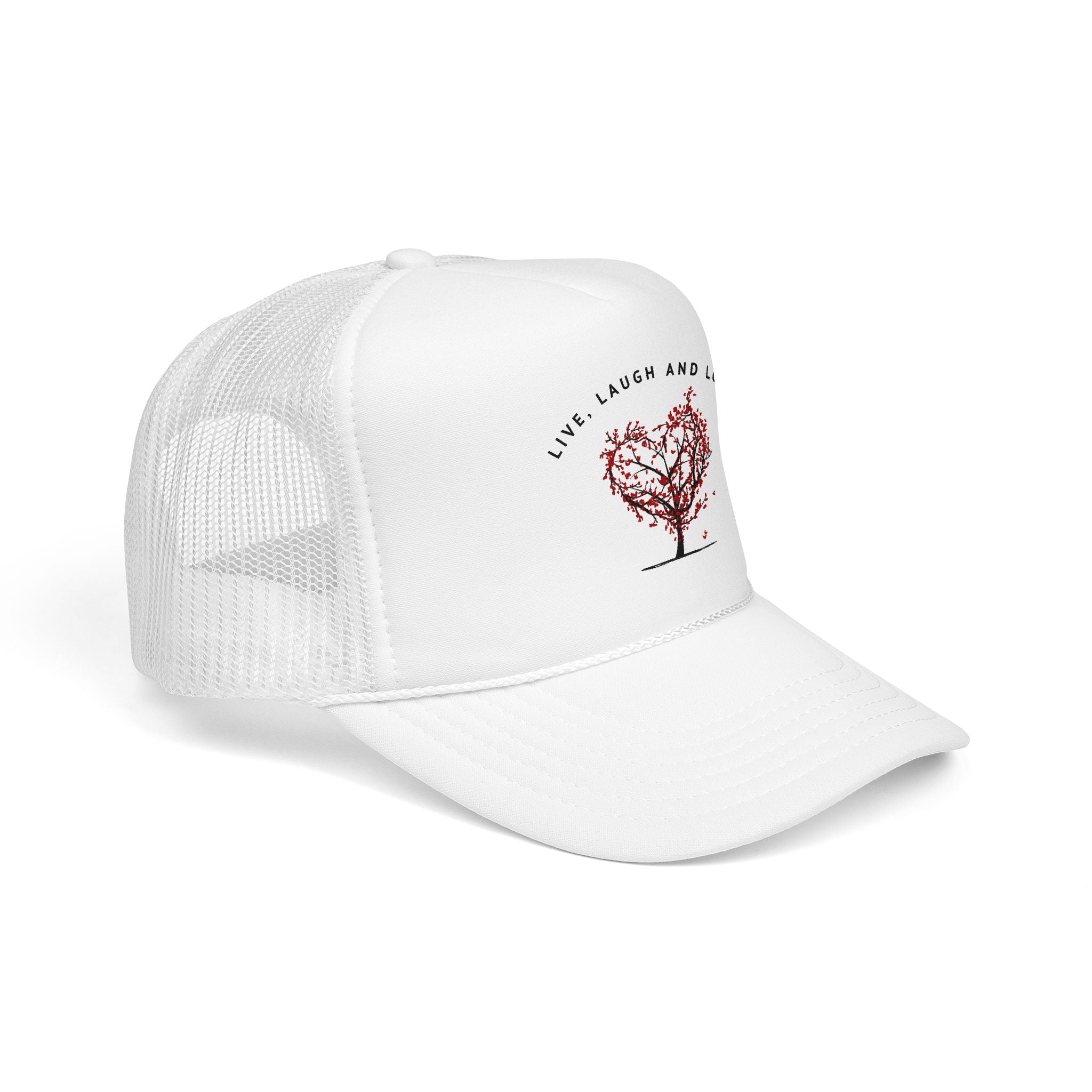 Ladies Hat — Live, Laugh and Love Heart Tree Mesh Cap