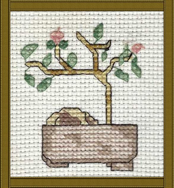 Bonsai Plant Cross Stitch Pattern