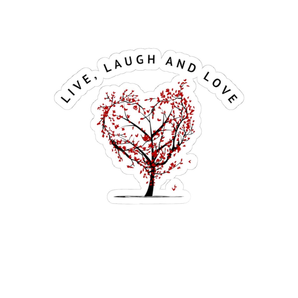 Heart Tree Sticker | Live Laugh Love Vinyl Decal (Kiss-Cut)