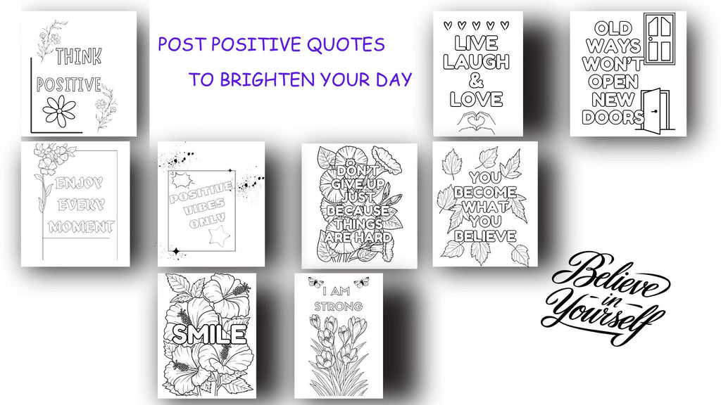 Motivational Quotes Coloring Book: Self-Healing Inspiration (Digital Download)