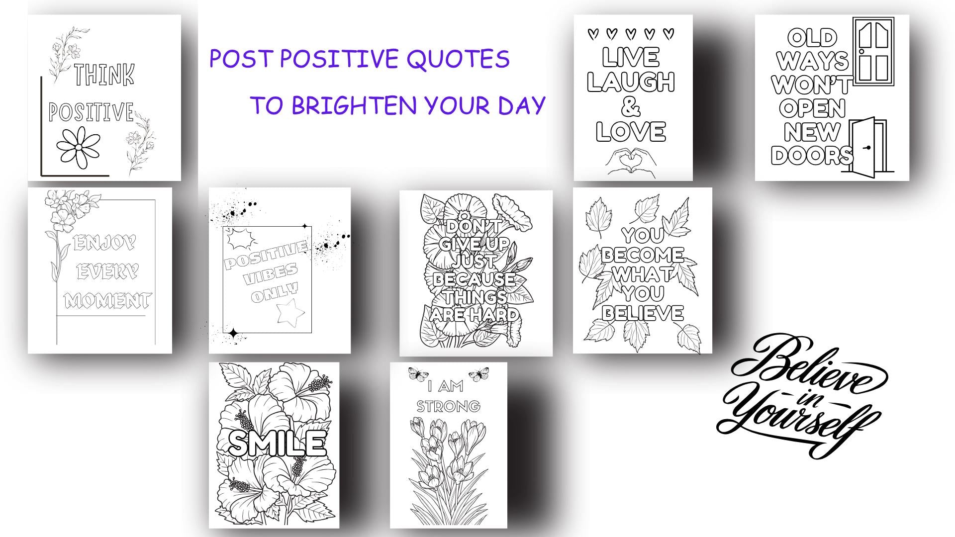 Motivational Quotes Coloring Book: Self-Healing Inspiration (Digital Download)
