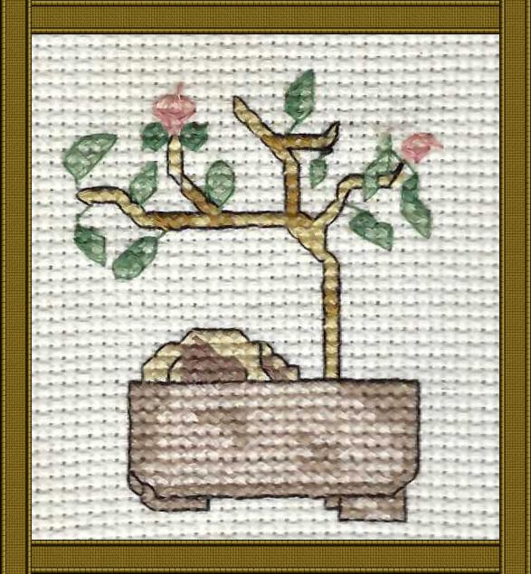 Bonsai Plant Cross Stitch Pattern
