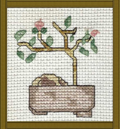 Bonsai Plant Cross Stitch Pattern