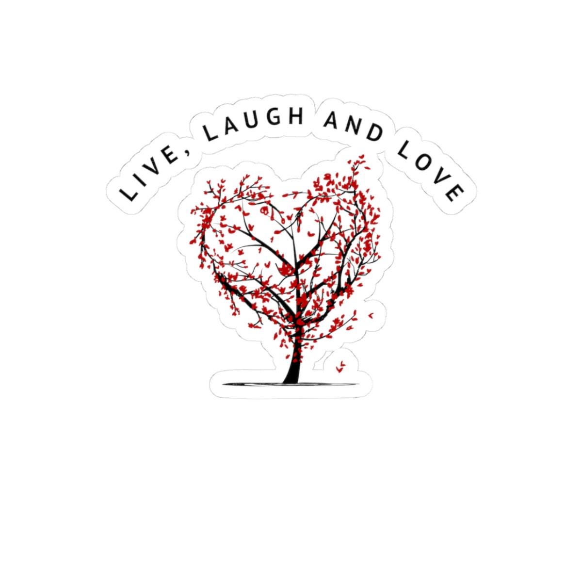Heart Tree Sticker | Live Laugh Love Vinyl Decal (Kiss-Cut)